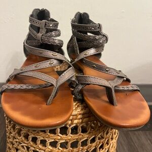 Silver flat sandals